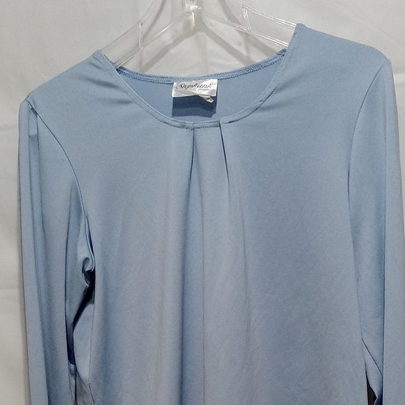 Stephanie by Crystal Women's Long Sleeved Shirt Light Blue Small Strachey - Picture 2 of 4